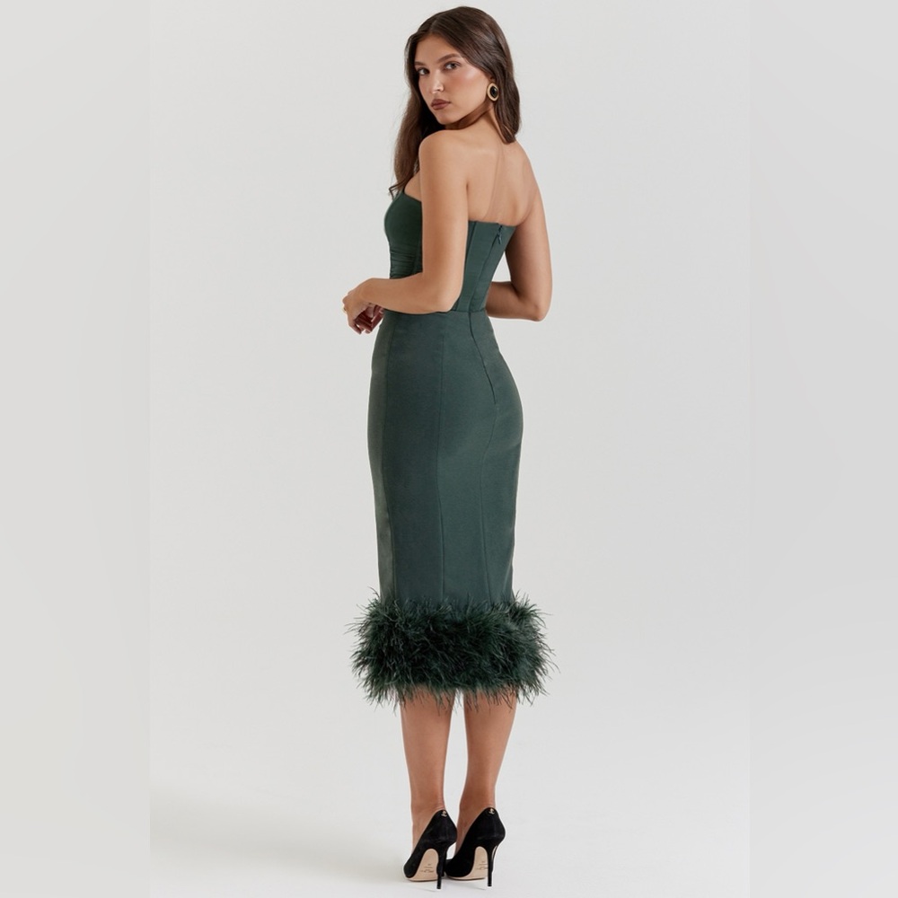 House of CB Fionula Dark Green Strapless Dress - Picture 9 of 9